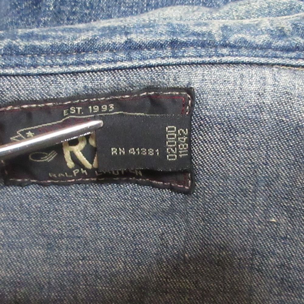 美品 RRL RALPH LAUREN ラルフローレン ユーズド加工 デニムウエスタン