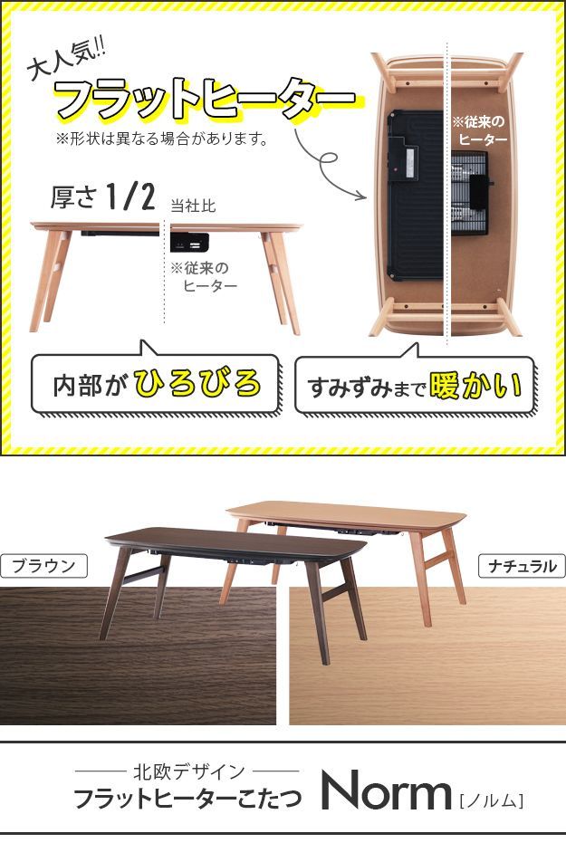 訳あり　北欧デザイン フラットヒーターこたつ　内容確認お願い blk-375_r.jpg