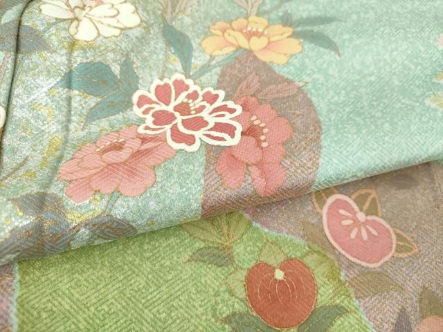 平和屋着物●訪問着　絵夢工房　枝垂れ花　道長吉祥花文　金彩　正絹　逸品　DAAQ3457ps 平和屋着物○訪問着 絵夢工房 枝垂れ花 道長吉祥花文 金彩 正絹 逸品