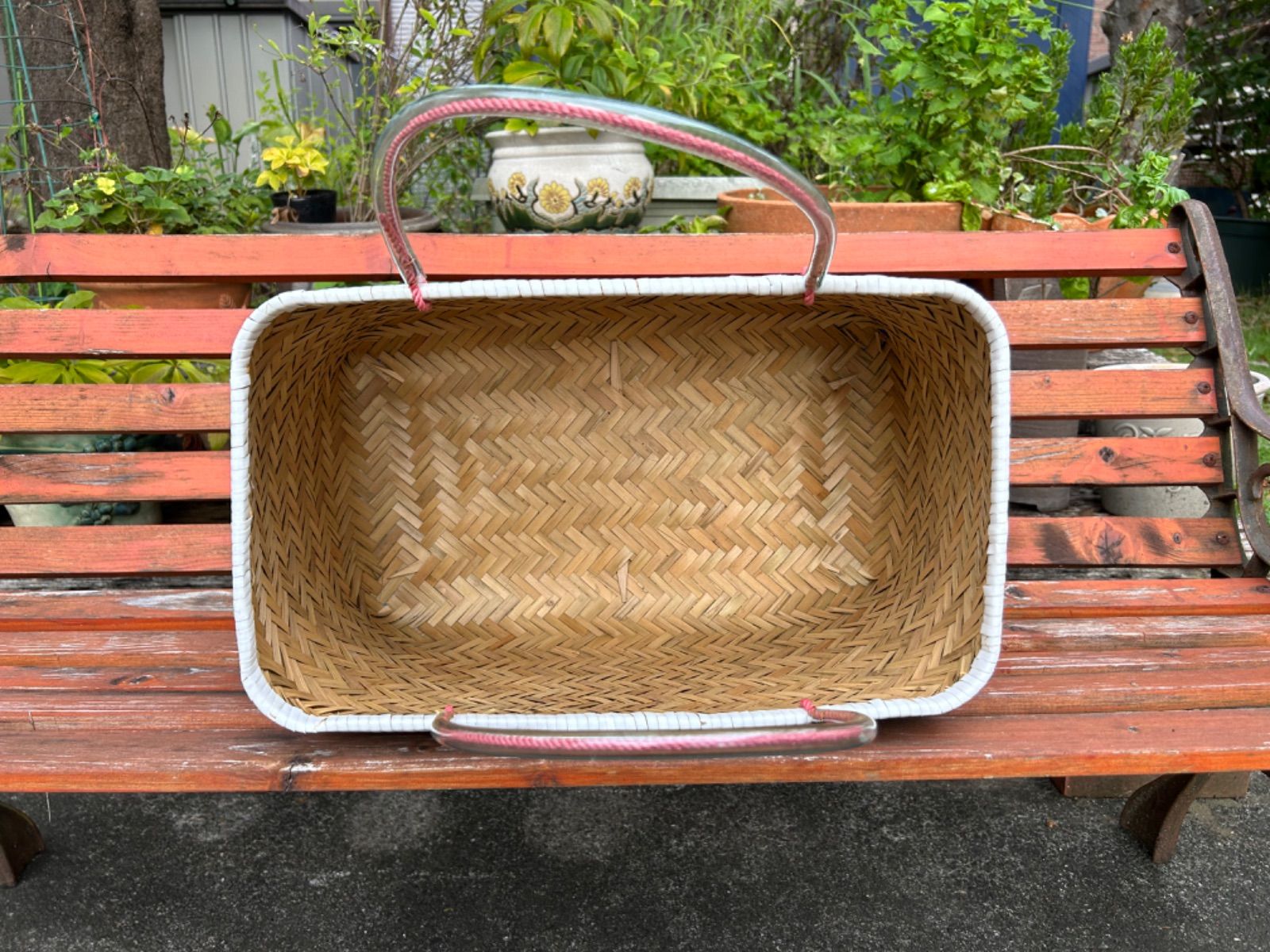 竹かご（市場かご）大 002 スズ竹市場かご（大）篠竹 | 虎斑竹専門