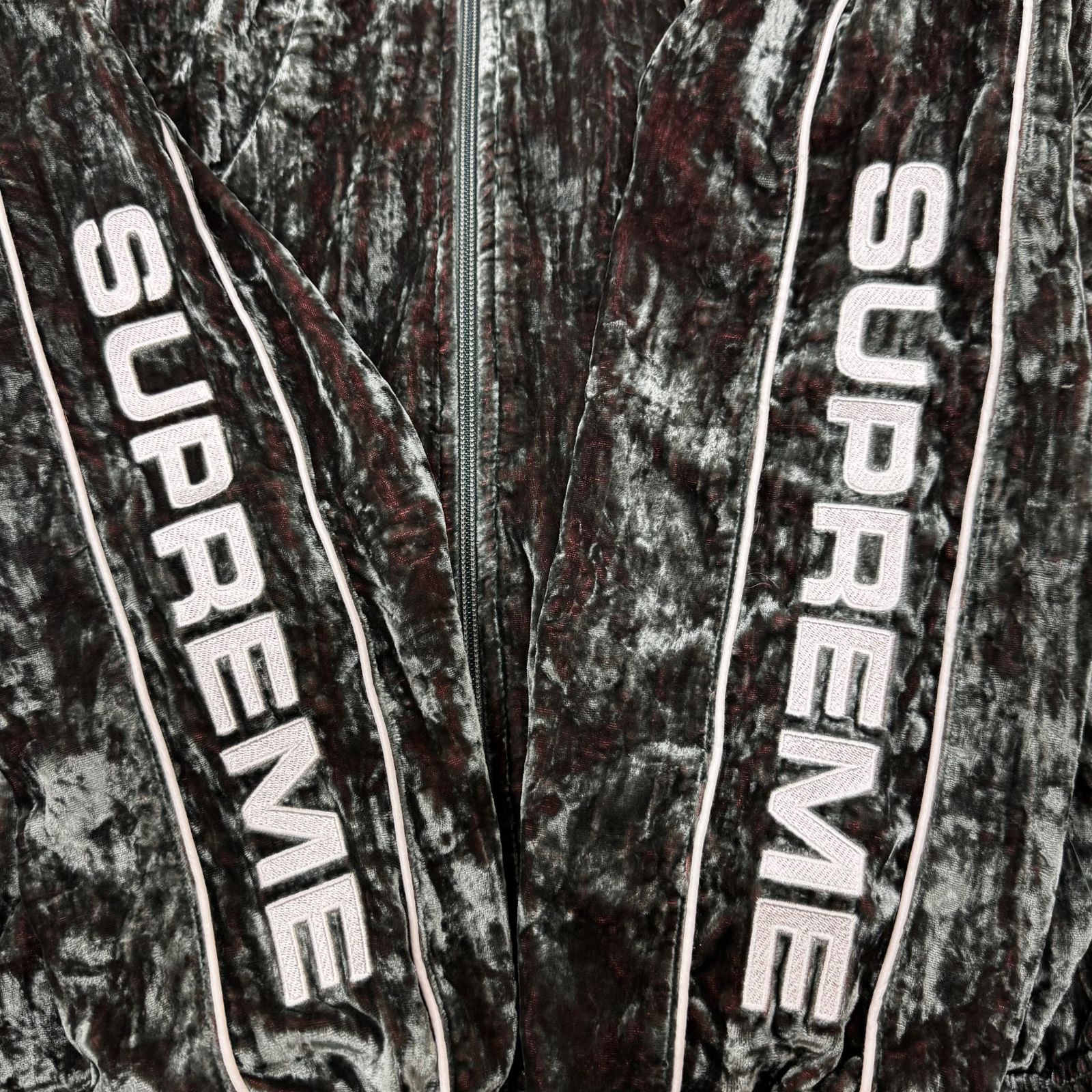 国内正規 参考上代29700円 Supreme 23AW Crushed Velvet Track Jacket 