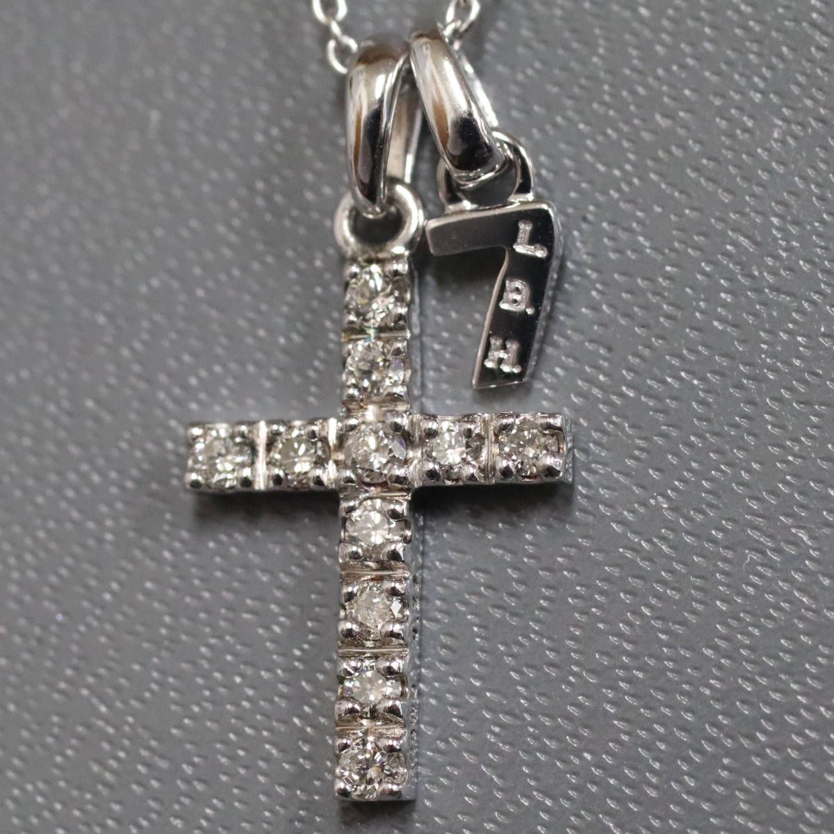 K18WG クロス ダイヤモンド ペンダント 0.22CT | K18 18金 ゴールド