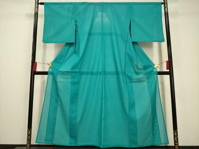 平和屋着物＊夏物 色無地 絽 浅葱色 洗える着物 AABA5615sx