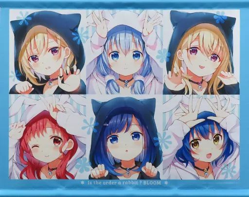 タペストリー　集合(ブルー) B2タペストリー 「ご注文はうさぎですか? BLOOM×東京アニメセンター ご注文は東京アニメセンターですか? ご注文は運だめしですか? BLOOM」 当たり景品 ご注文は東京アニメセンターですか？』開催決定♪ -TVアニメ「ご