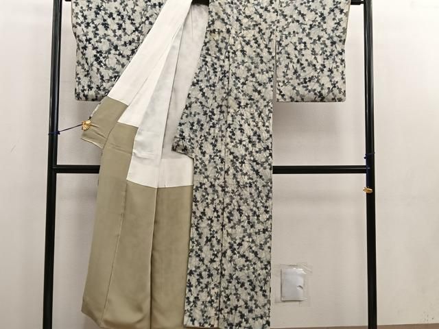 平和屋着物□本草木染作家 圓啓 江戸小紋 鮫小紋柄 正絹 逸品 未使用