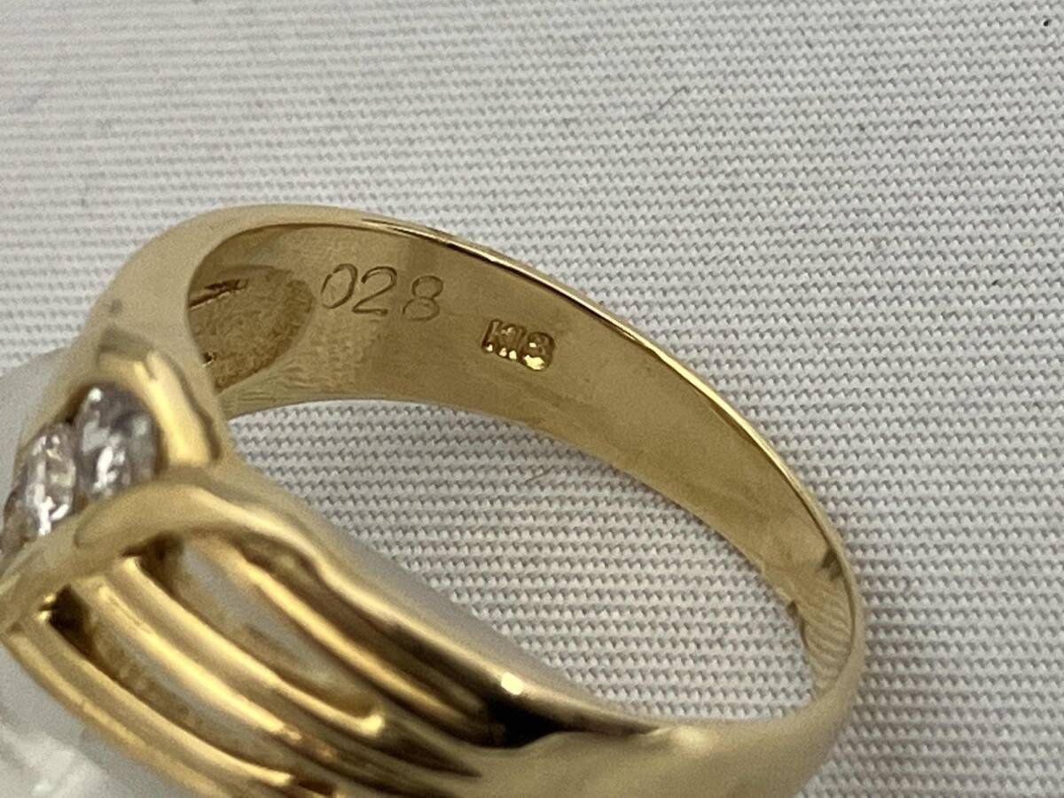 デザインリング K18 ダイヤ0.28ct 12号 総重量4.3g - メルカリ