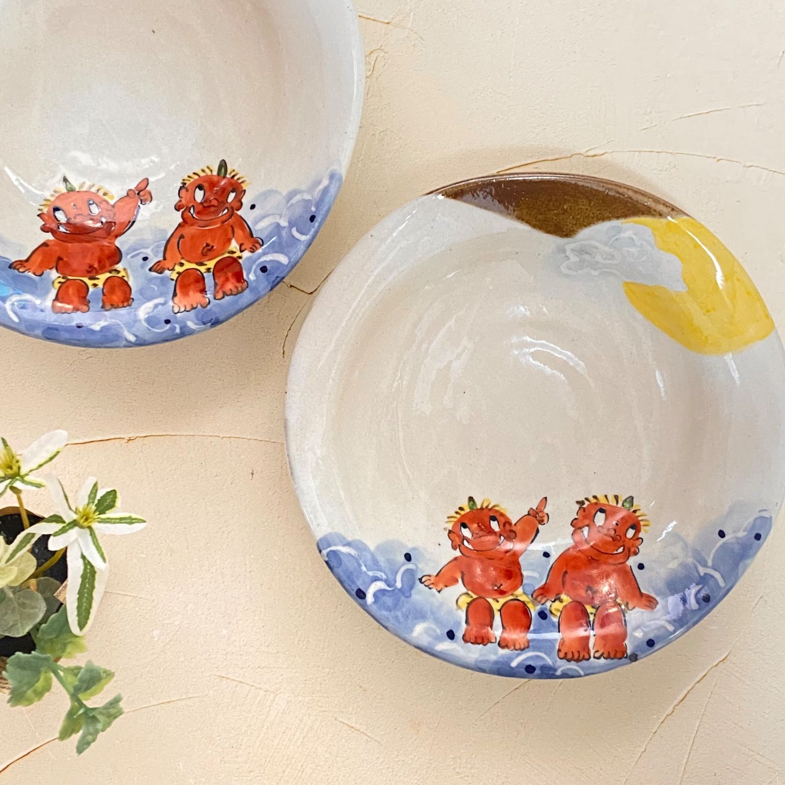 波佐見焼 鬼のお月見土物なぶり鉢 深皿 - メルカリ