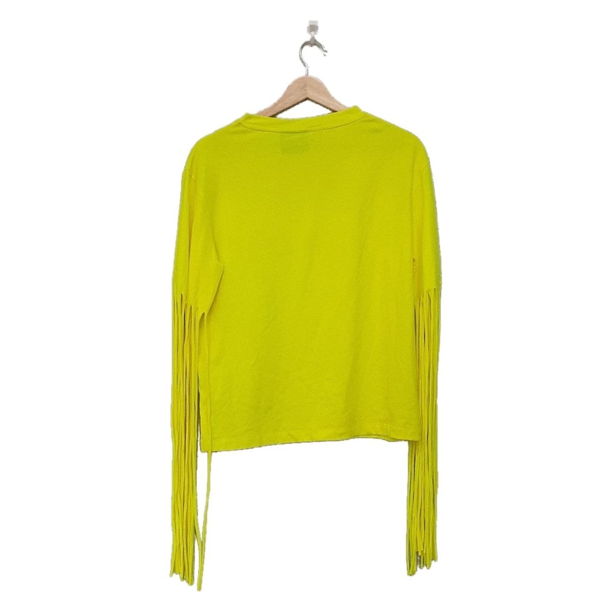 LOEWE ロエベ Tシャツ サイズM レディース - イエロー×ブルー×マルチ 変形袖 クルーネック Paula s Ibiza フリンジ