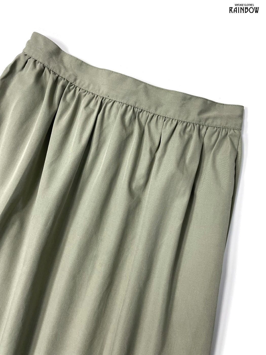 在庫限り アメリカ ヴィンテージ 古着 ドイツ製 無地 コットン スカート くすみ 緑 ロングスカート 