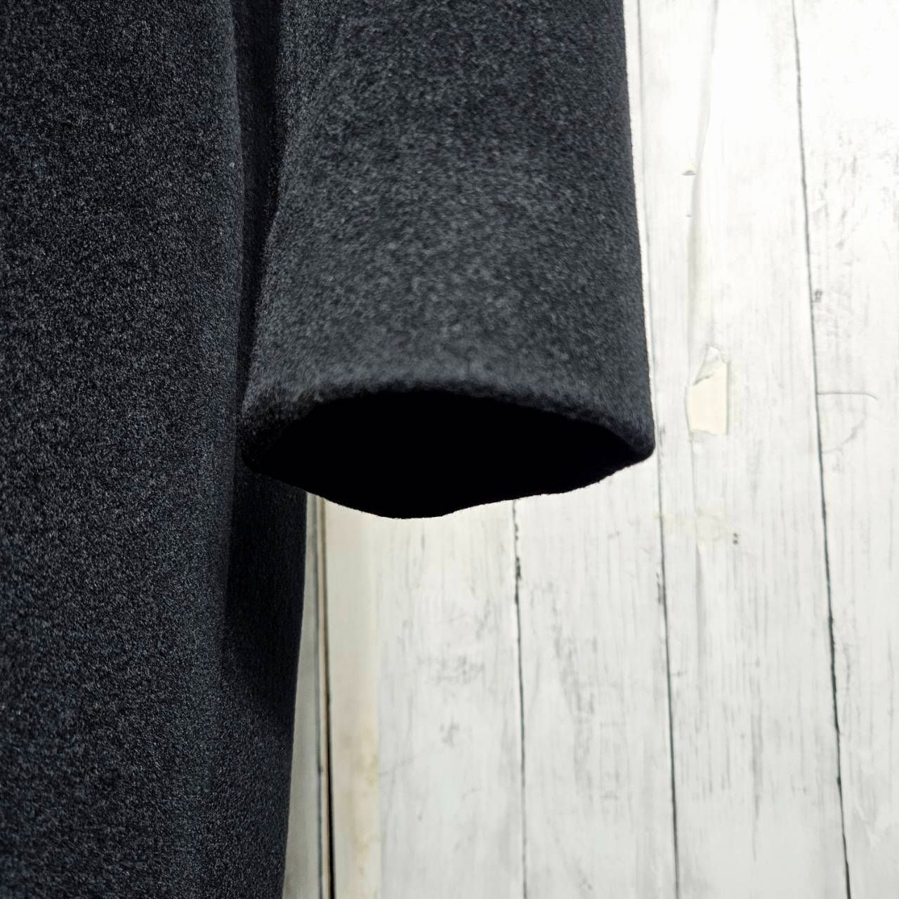 オンワード カシミヤ100% ロングコート ブラック レディース 比翼