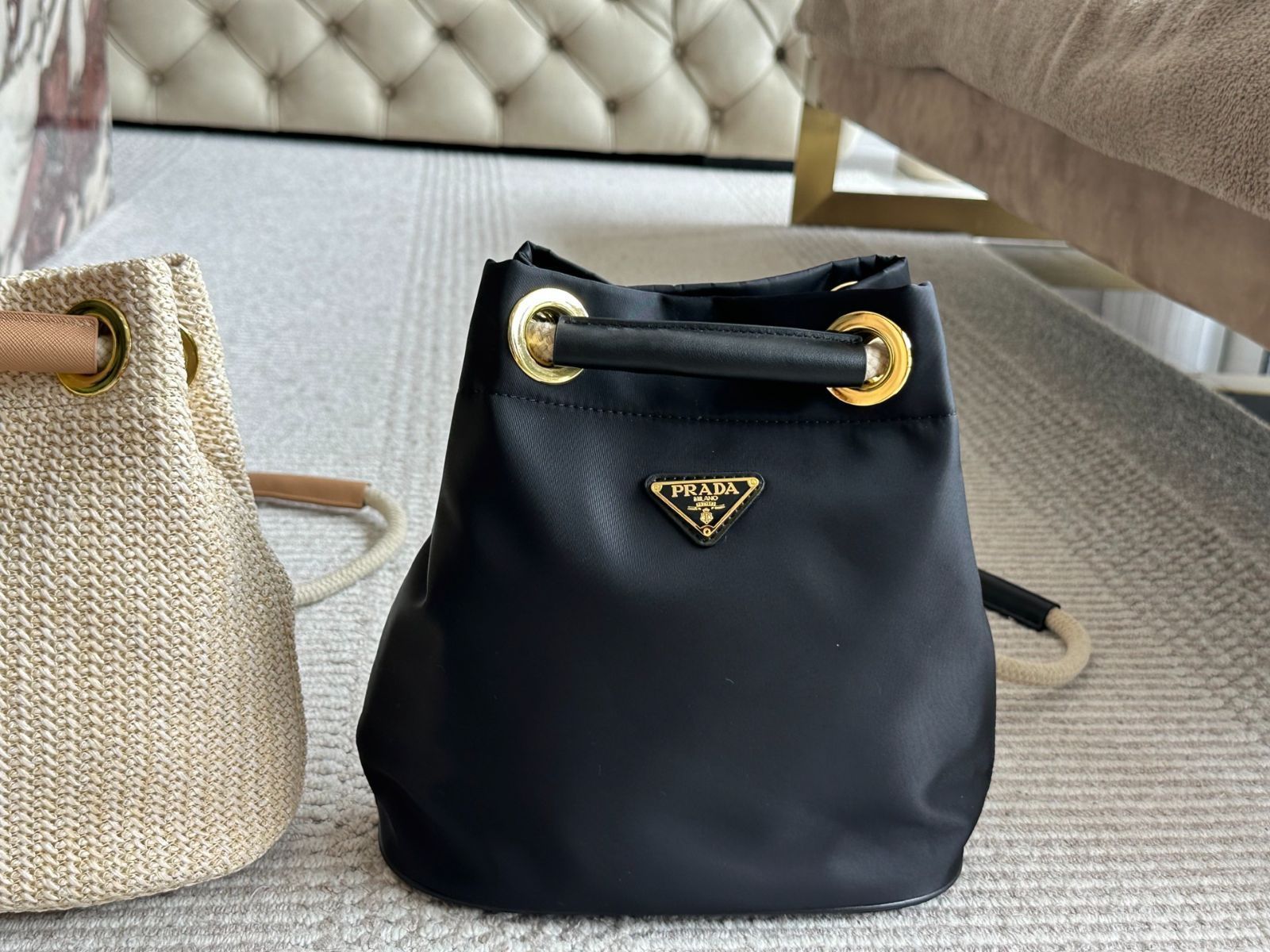 【PRADA】ナイロンバケットバッグ ブラック Re-Nylon バケットハット | PRADA