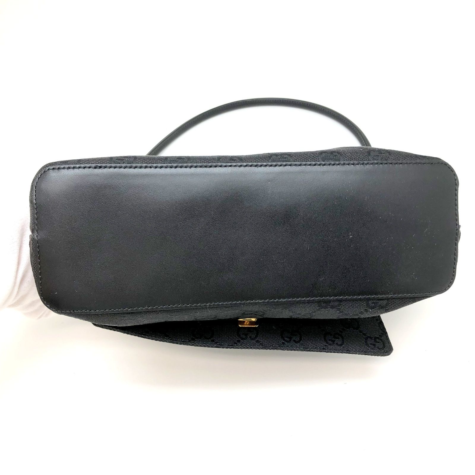 希少✨GUCCI グッチ ハンドバッグ 90646 キャンバス レザーGG 