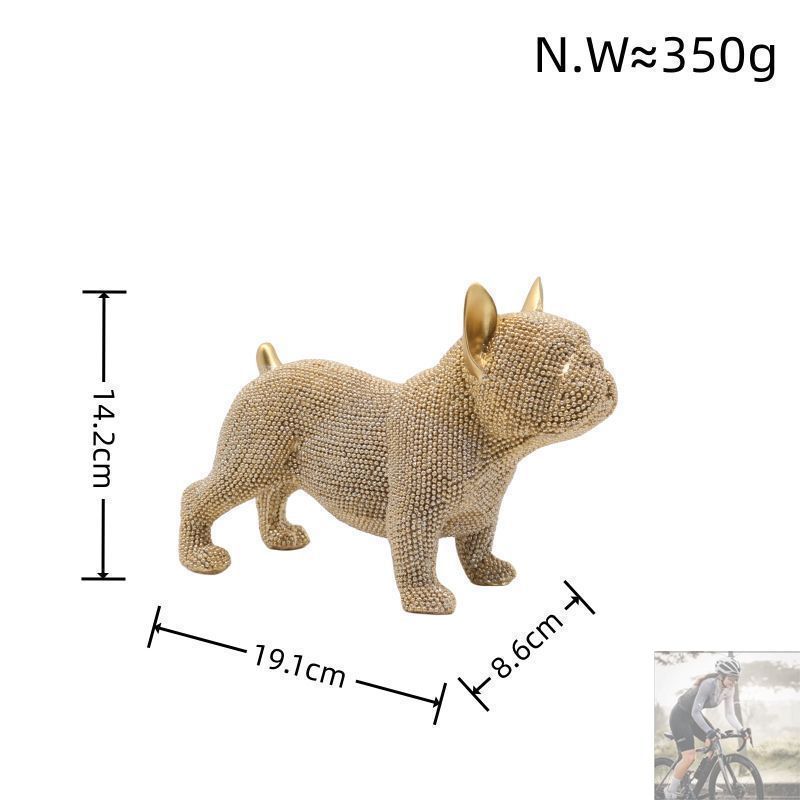 新品未使用】フレンチブルドッグ 置物 樹脂ビーズ キラキラ フィギュア