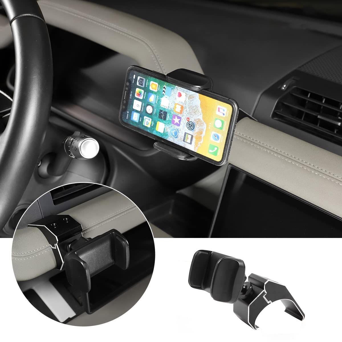 新着商品 ランドローバー ディフェンダー 90 110 2020-2025に適用 METYOUCAR 車載ホルダー スマホホルダー携帯ホルダー 360度回転 回転クリップ 取り付け簡単 アルミニウム合金製 カスタム アクセサリー カー用品