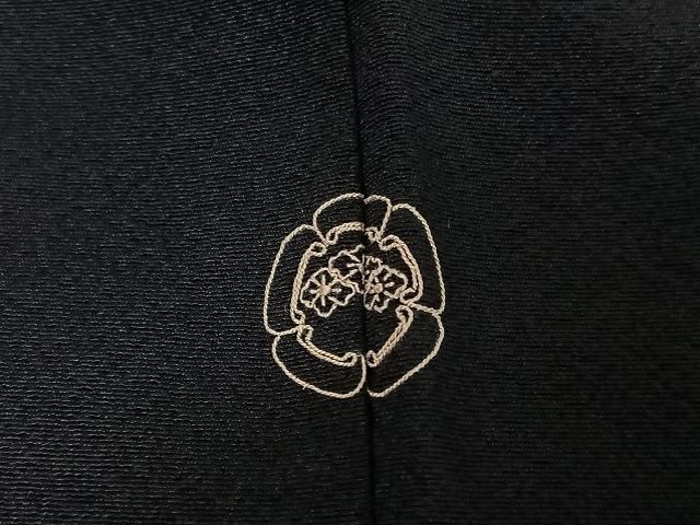 平和屋着物○総刺繍 八代目玉屋庄兵衛 訪問着 花蝶文 黒地 正絹 逸品  