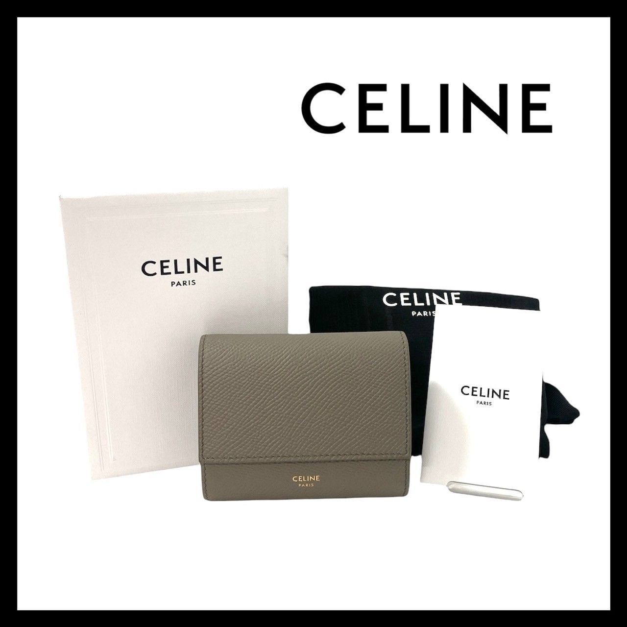 CELINEセリーヌ スモールトリフォールドウォレット コンパクト3つ折り財布 けだるい