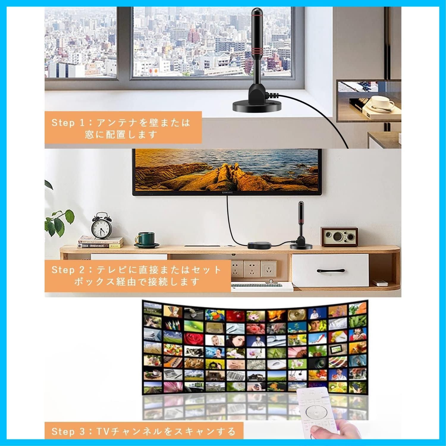 2023年10月発売」室内アンテナ Yirui 450KM 受信範囲 4K HDTV