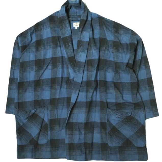 GOLD ゴールド 東洋エンタープライズ 日本製 TWILL CHECK CARDIGAN ツイルチェックカーディガン GL13961 S BLUE 長袖 ロング ガウン ローブ トップス g16818