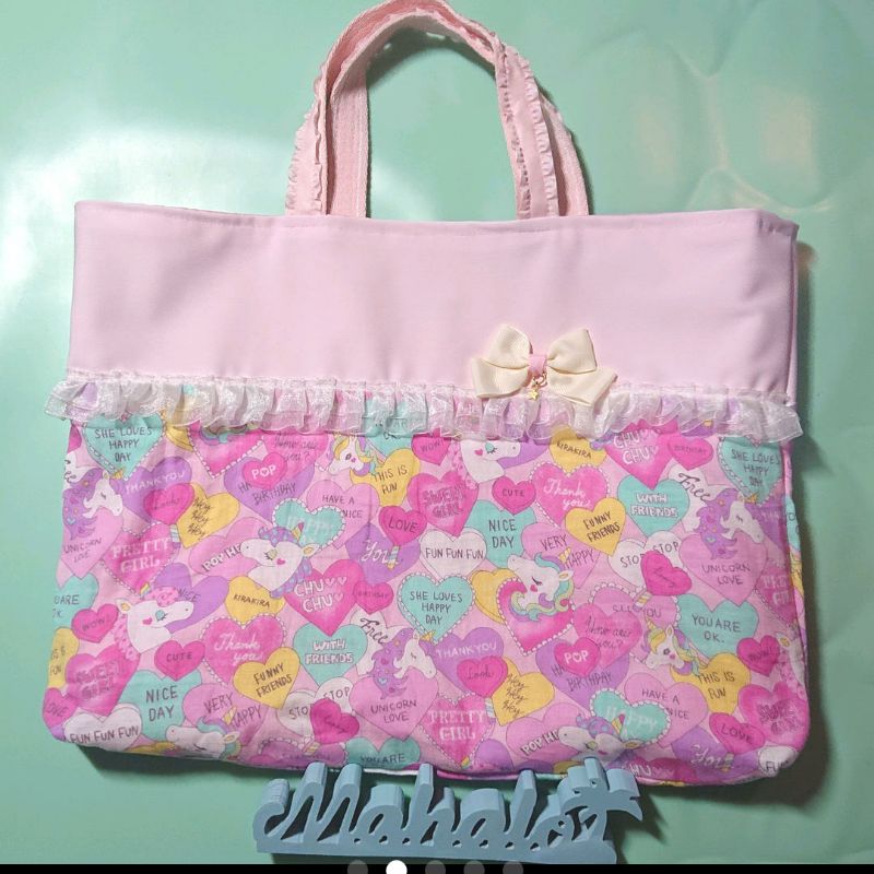 ユニコーン レッスンバック 上履き袋 体操着袋 給食袋 セット 女子