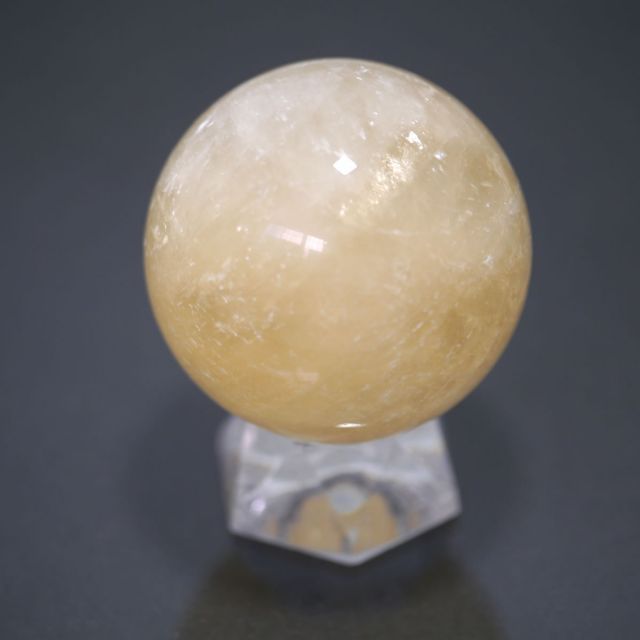 大玉 ゴールデンカルサイト丸玉 48.0mm(157.9g) /天然石・置物/(台座は付属しません)