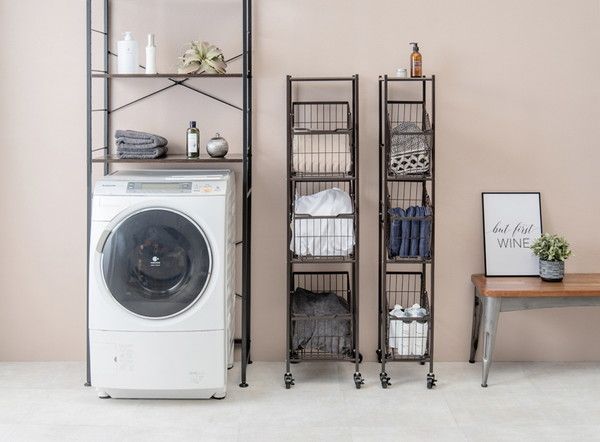 ３段ランドリーラック ダークブラウン NEXPOTALLINN_EU