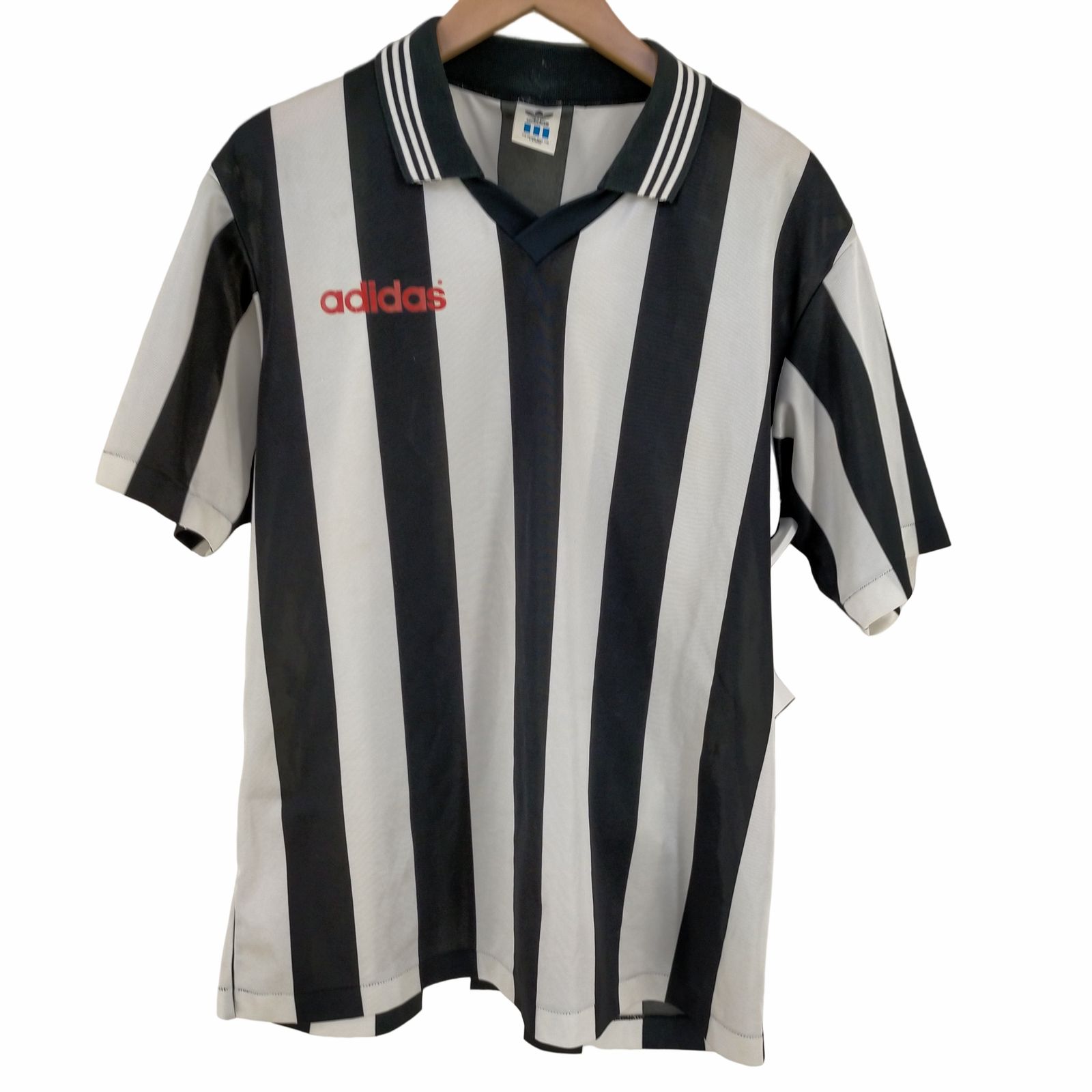 アディダス adidas 80-90s デサント製 サッカー 襟付きゲームシャツ 