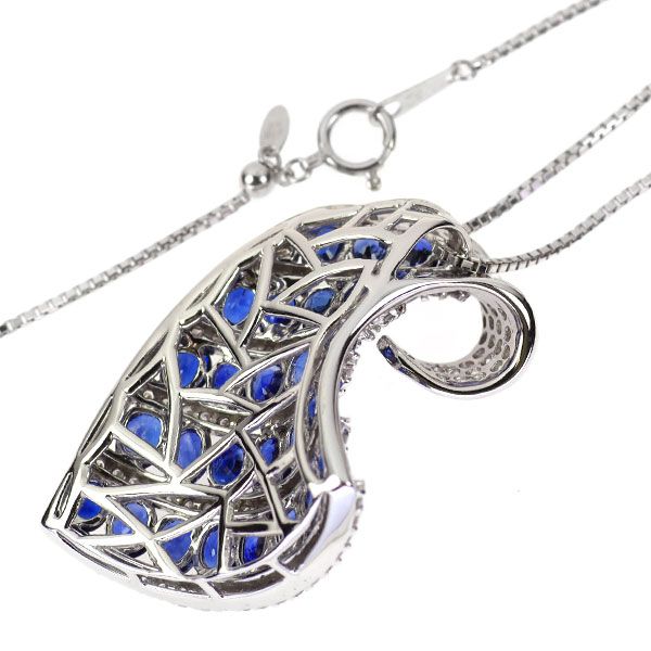 【専用商品】K18 WG サファイア、ダイヤモンドネックレストップ サファイア ダイヤモンドネックレス SA 0.97ct D 1.18ct 45cm