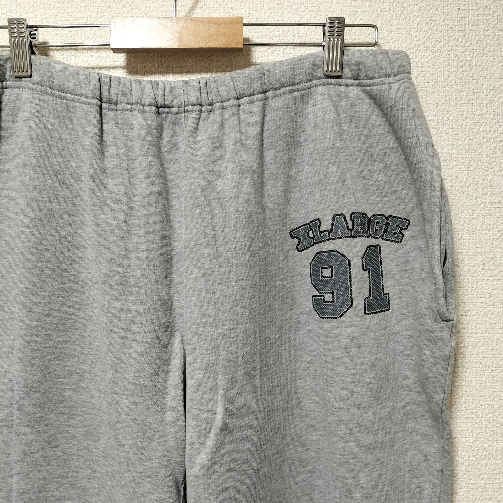 ☆XLARGE スウェットパンツ ガゼットクロッチ 股下リブ 杢グレー 