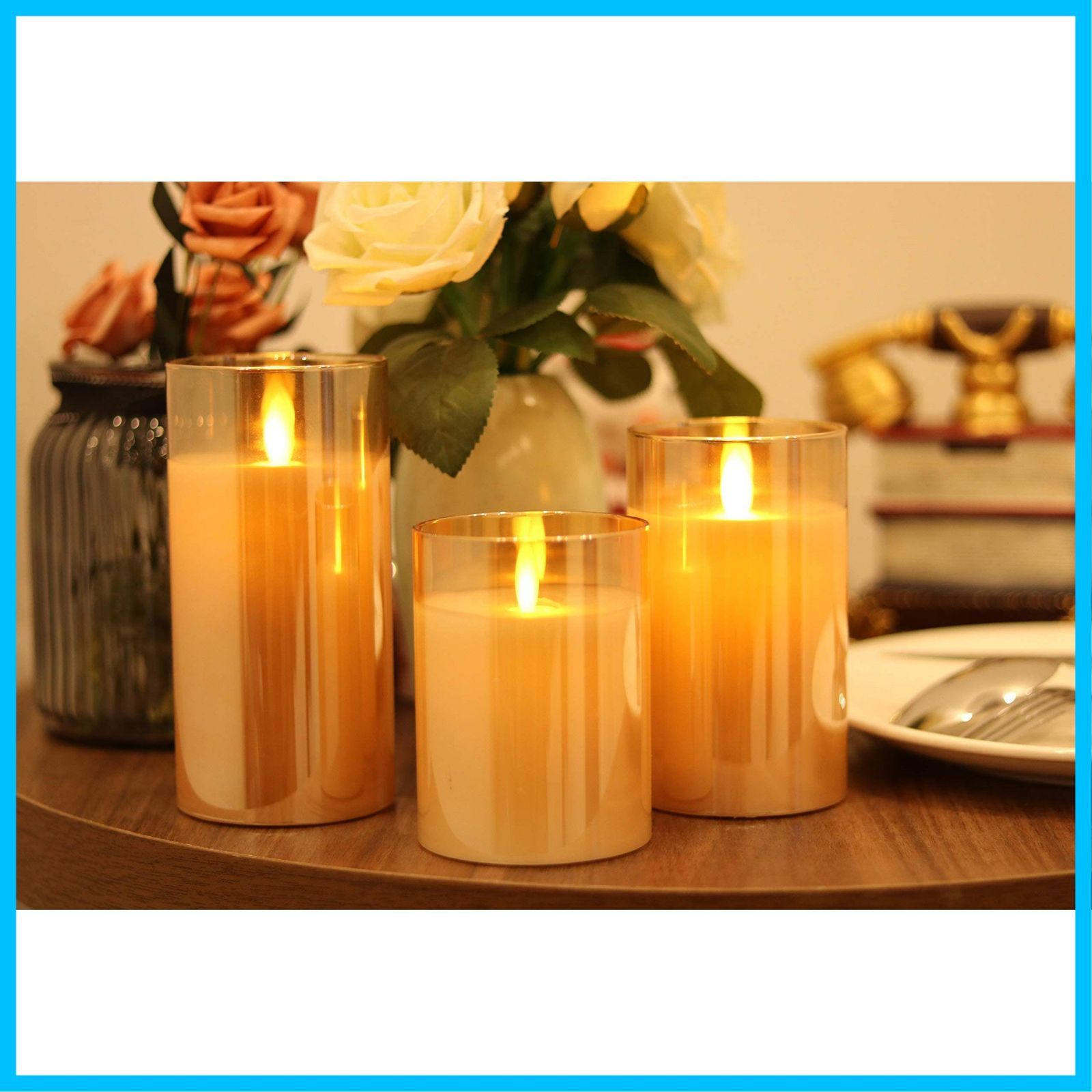 在庫限り キャンドルライト LED 3個セット 本物の蝋を使用しています リアルワックス 部屋のイルミネーションにも最適 【VL ☆10%OFF→2052円☆LED キャンドルライト 3点セット 揺れる