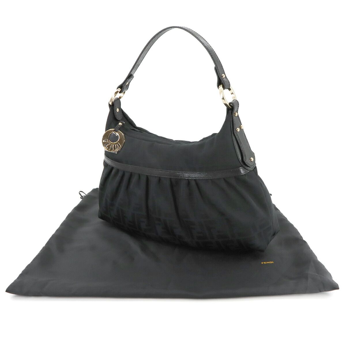 FENDI キャンバス&エナメルバッグ フェンディ ズッカ柄エナメル