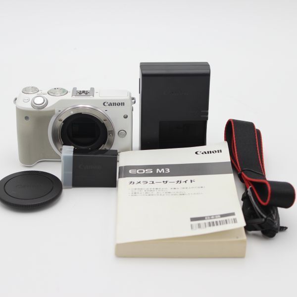 □極美品□ CANON ミラーレス一眼カメラ EOS M3 ボディ(ホワイト