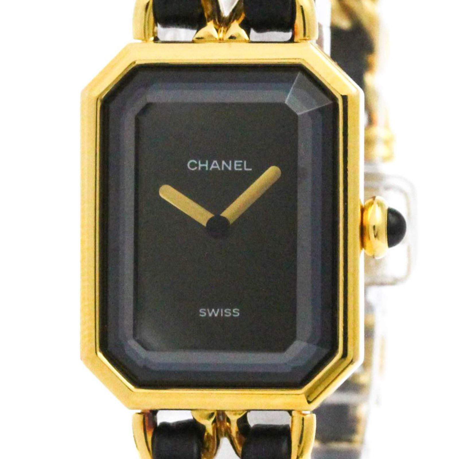 シャネル CHANEL プルミエール L サイズ ゴールドプレート レザー クォーツ レディース 時計 H0001