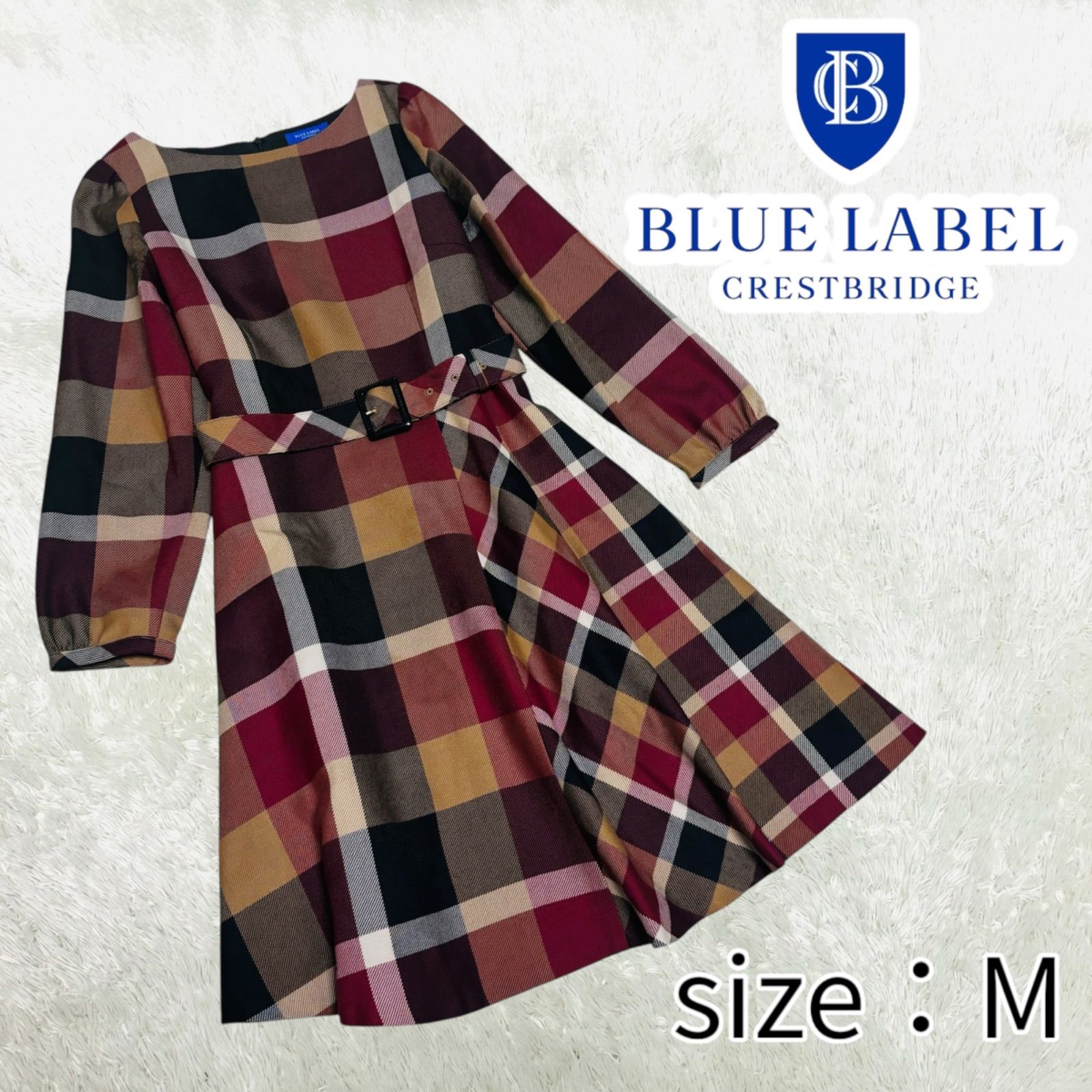 美品・定番品✨ブルーレーベルクレストブリッジ　シャツワンピース　チェック 美品】ブルーレーベルクレストブリッジ シャツワンピース チェック 38