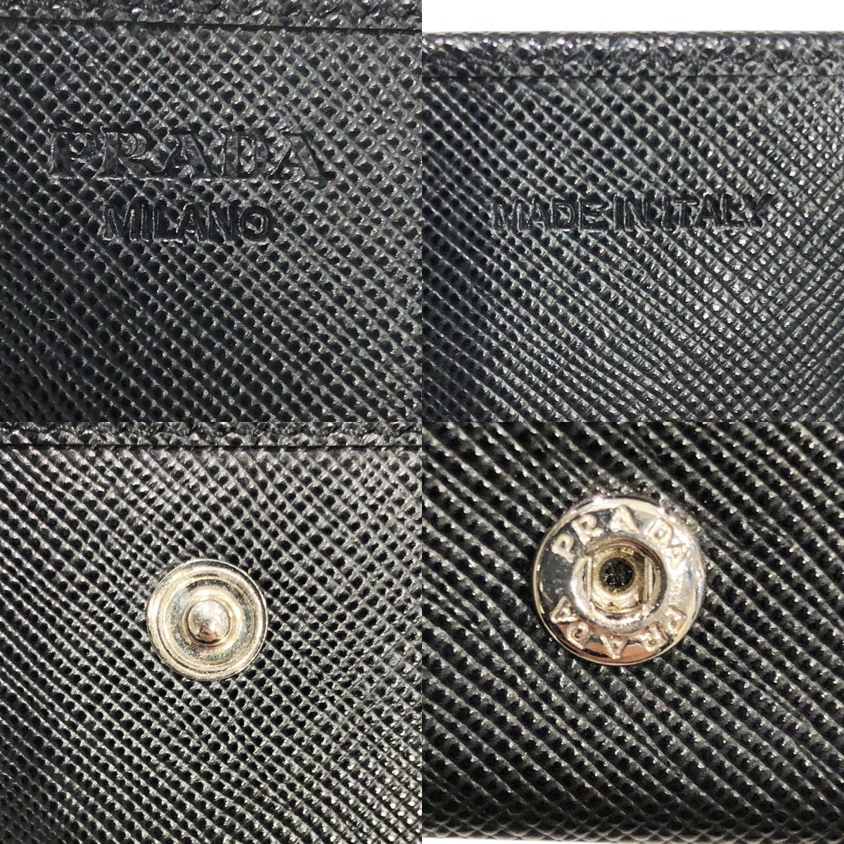 【中古】 PRADA プラダ サフィアーノ トライアングル コンパクトウォレット カードケース ケース ブラック  25004600 SA 中古】 PRADA プラダ サフィアーノ トライアングル コンパクト