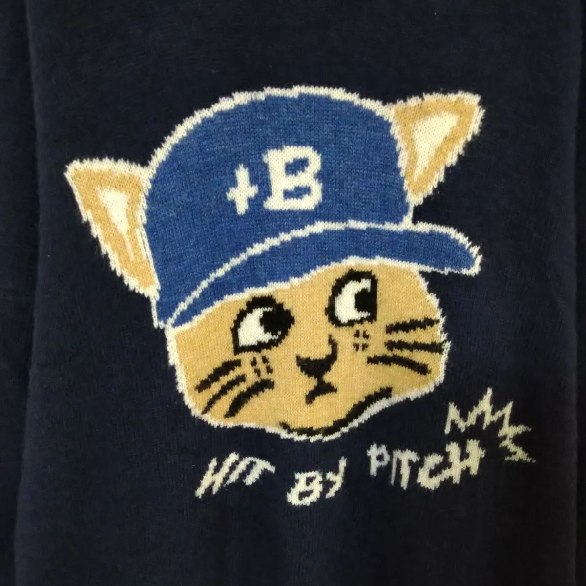 横浜ベイスターズ ウールセーター メンズXL ネイビー色 ウール ユニ