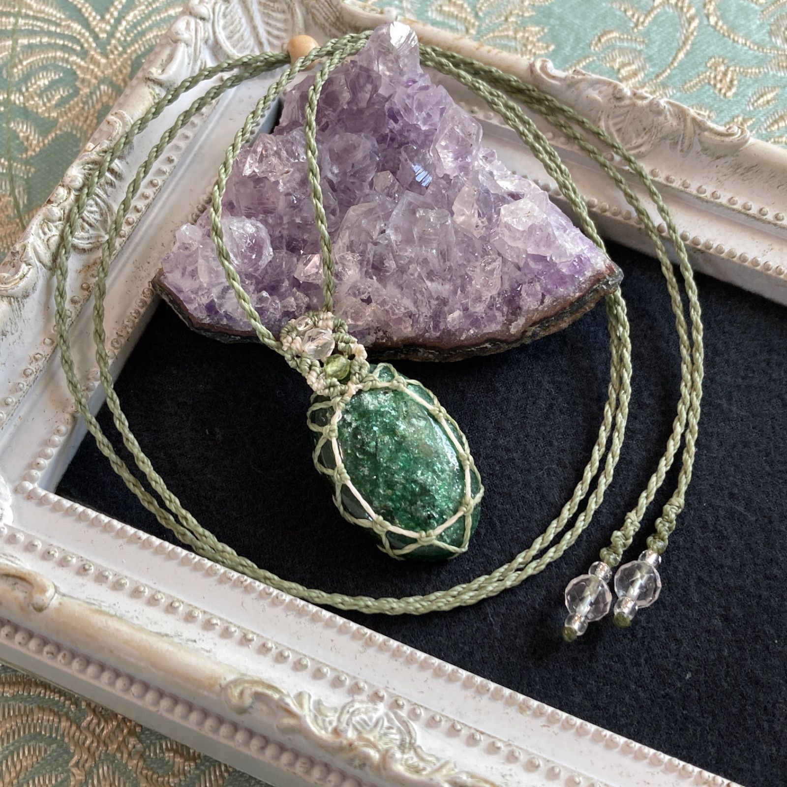 Masquerade *Petit*】アベンチュリン（ダークカラー） マクラメ編み