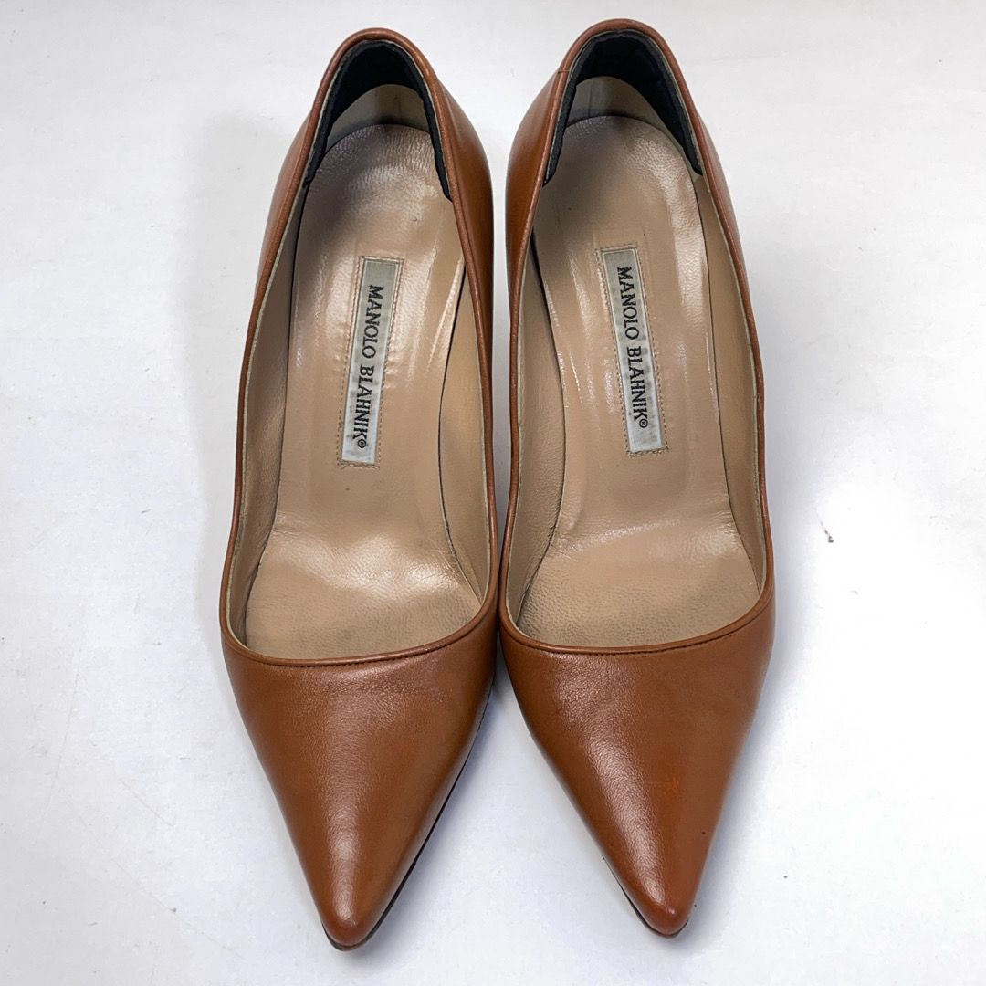 マノロブラニク BB パンプス ポインテッドトゥ ブラウン