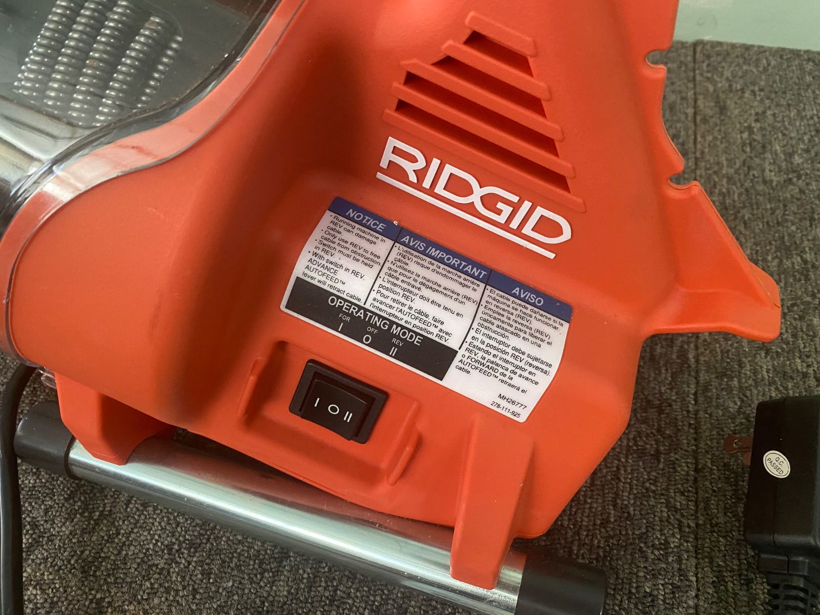 RIDGIDドレンクリーナー PowerClear No.55808 AC120V 動作未