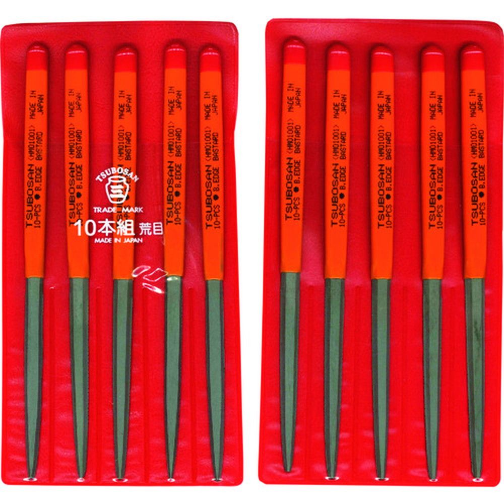 ツボサン 組ヤスリ 10本組 腹丸 荒目 HM010-01