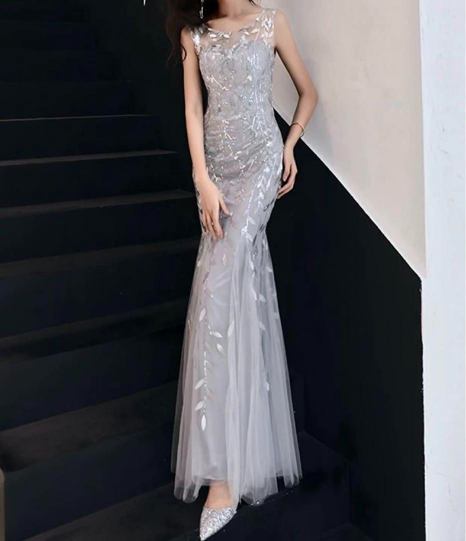 リーフ柄がオシャレなマーメイドイブニングドレス♩.• リーフ柄がオシャレなマーメイドイブニングドレス?.? - メルカリ