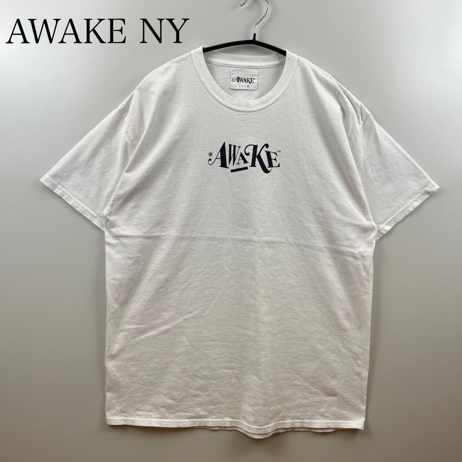 アウェイク AWAKE NY ロゴ プリント Tシャツ トップス 半袖 L ブルー 