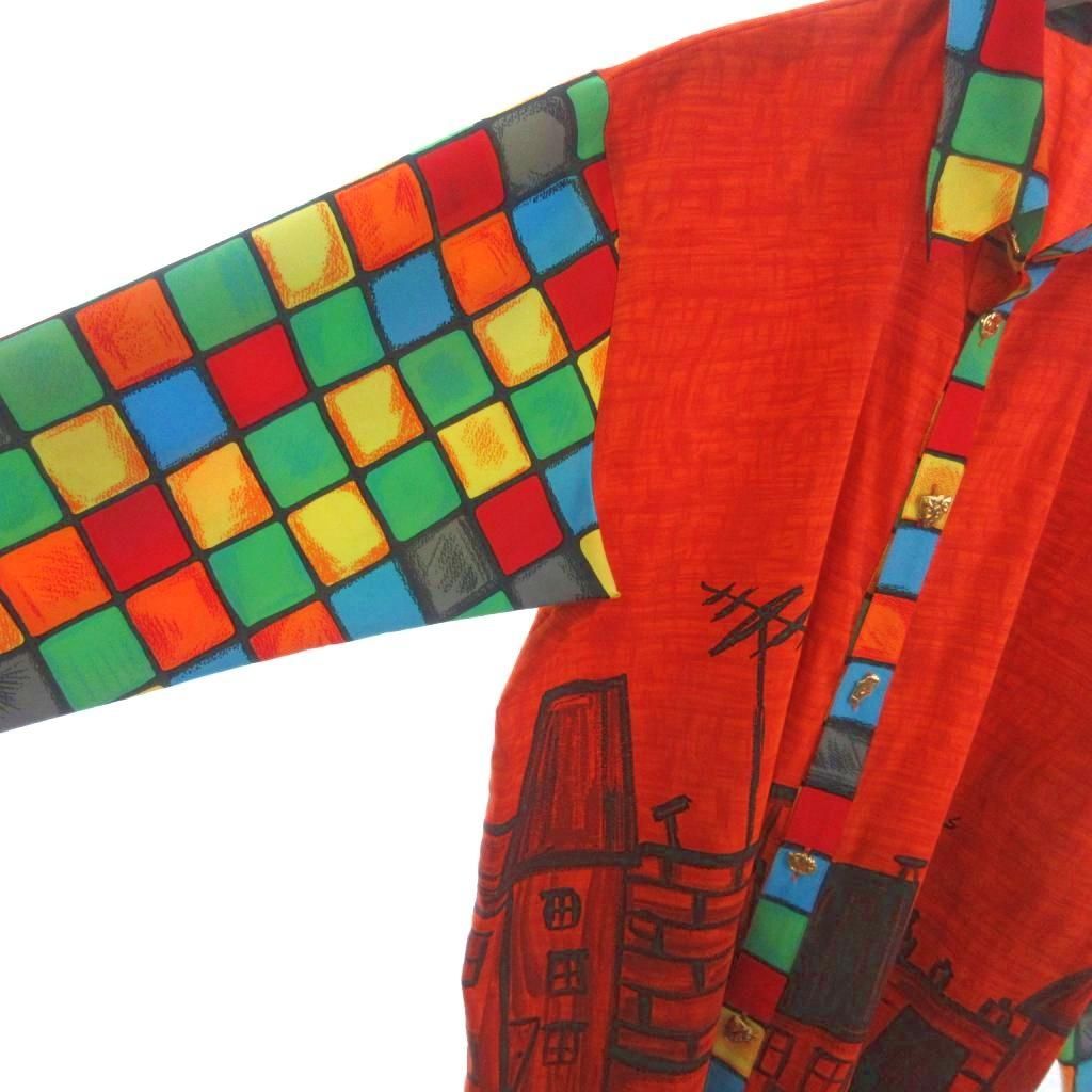 アルベロベロ ALBEROBELLO olleborebla シャツ ブラウス 総柄 長袖  