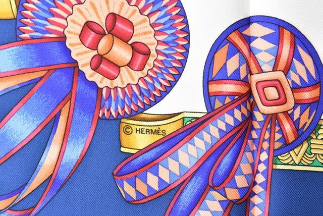 エルメス スカーフ HERMES スカーフ カレ90 シルクツイル リボン