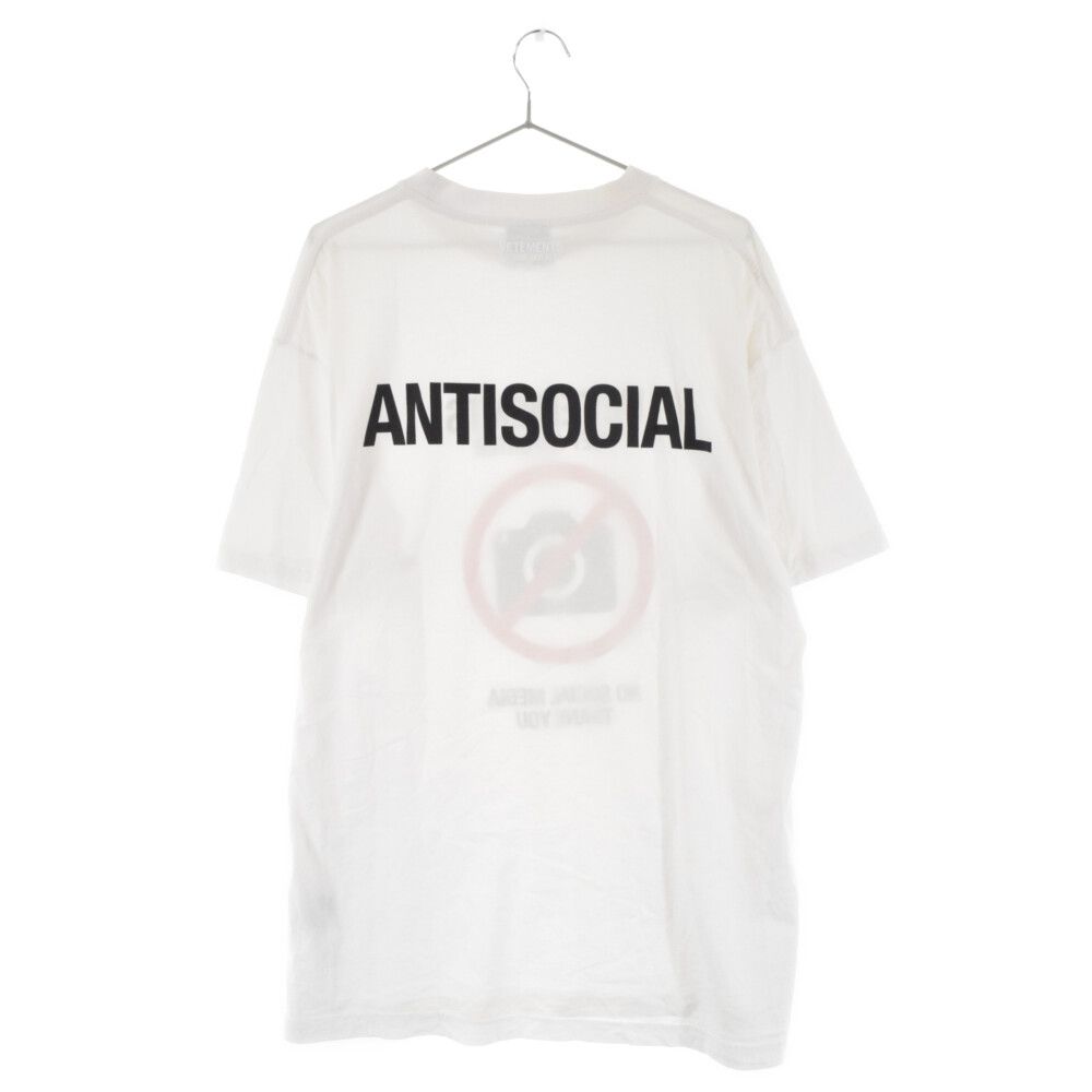 VETEMENTS (ヴェトモン) 20AW ANTISOCIAL T-SHIRT UAH21TR546 アンチソーシャル  カメラプリントクルーネック半袖Tシャツ UAH21TR546 ホワイト