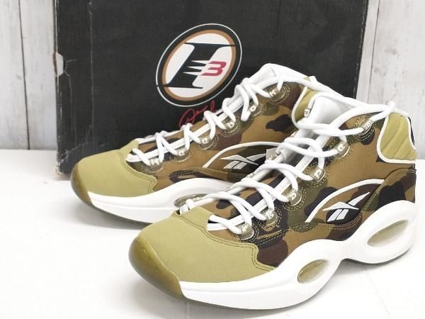 Reebok/ QUESTION MID BAPE /スニーカー/リーボック/クエスチョンミッド　アベイシングエイプ/BD4232/カモフラ柄/27.5cm
