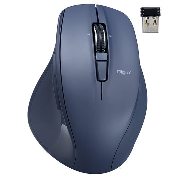 Digio2 無線 高速スクロール静音マウス 5ボタン BlueLED MUS-RKF164NB ネイビー