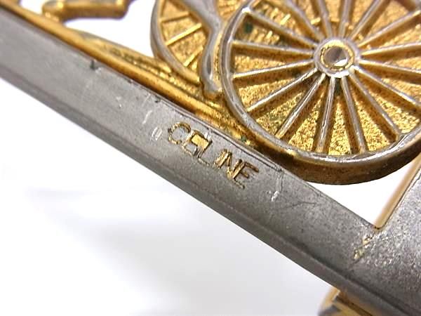 CELINE セリーヌ レザー 馬車金具 ゴールド金具 ベルト
