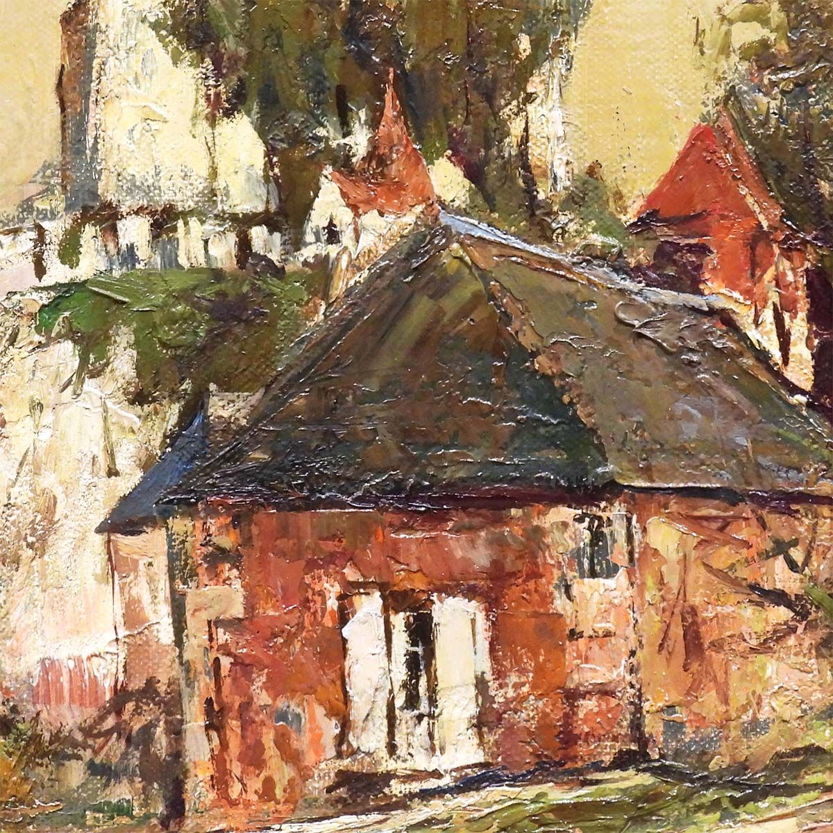 浮田克躬 風景画 油彩SM 風景画 古城 フランス 原画 油絵 絵画 真作保証 最終値下げ 浮田克躬 風景画 油彩SM フランス ロワール地方 古城