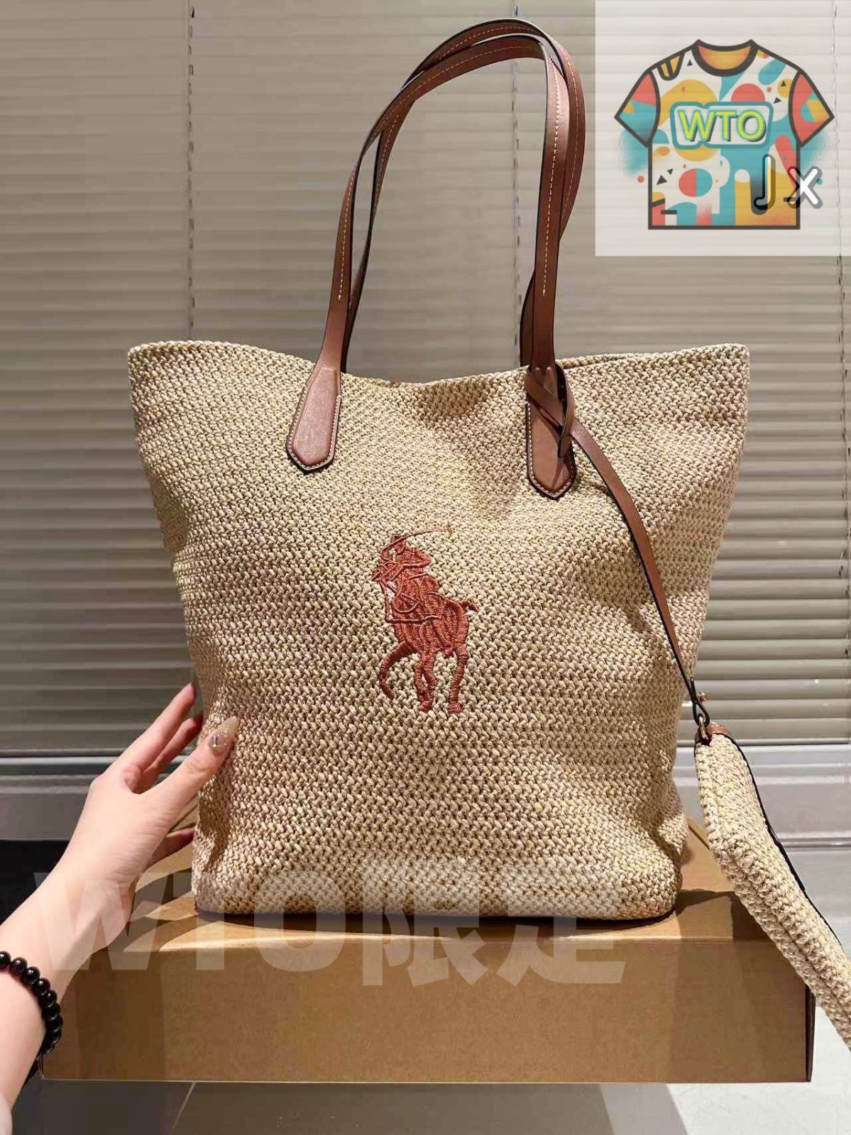 【新品未使用】Lauren Ralph Lauren ラフィアバッグ 今日特価】Ralph Lauren ラルフローレン 新作 ラフィアバッグ 大