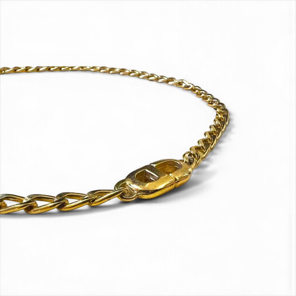  Christian Dior 喜平 チェーン チョーカー ネックレス ゴールド CDロゴ メタル ネックレス アクセサリー